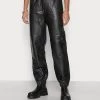 Samsøe Samsøe ANAIS TROUSERS - Leather Trousers - Black -Samsøe Sales Store 0625513435014c83aa162a2991c09fc2