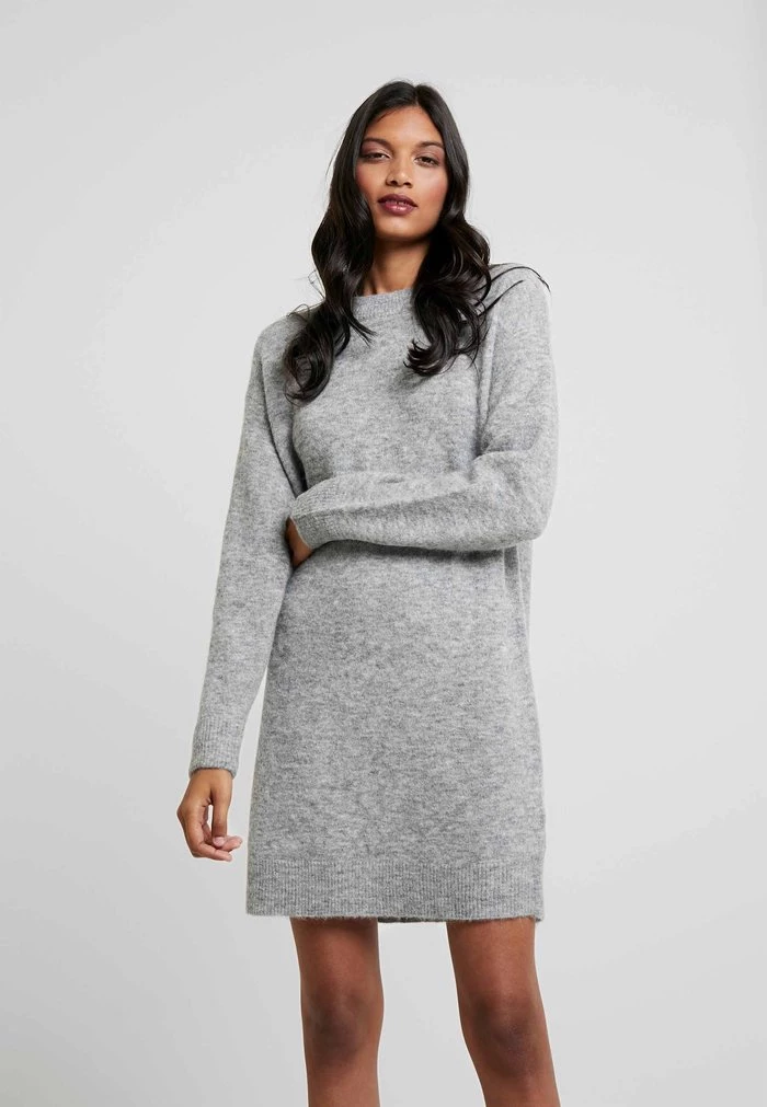 Samsøe Samsøe DRESS - Jumper Dress - Grey 3 Samsøe Samsøe DRESS - Jumper Dress - Grey