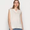 Samsøe Samsøe AMAR VEST - Jumper - Whisper White -Samsøe Sales Store 0a357a4a85574e99bebc1f958047e57a