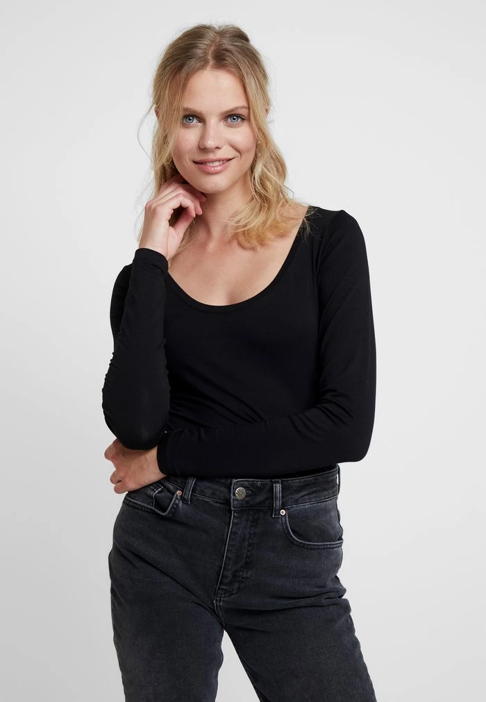 Samsøe Samsøe SOLID - Long Sleeved Top - Black 3 Samsøe Samsøe SOLID - Long Sleeved Top - Black