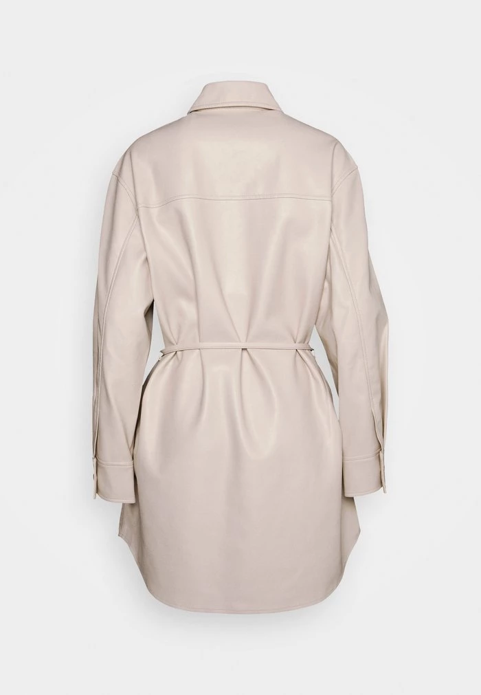 Samsøe Samsøe NOOMI SHIRT - Faux Leather Jacket - Oatmeal 4 Samsøe Samsøe NOOMI SHIRT - Faux Leather Jacket - Oatmeal - Image 2