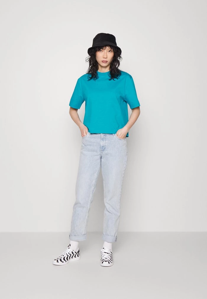 Samsøe Samsøe CHROME - Basic T-shirt - Tile Blue 4 Samsøe Samsøe CHROME - Basic T-shirt - Tile Blue - Image 2