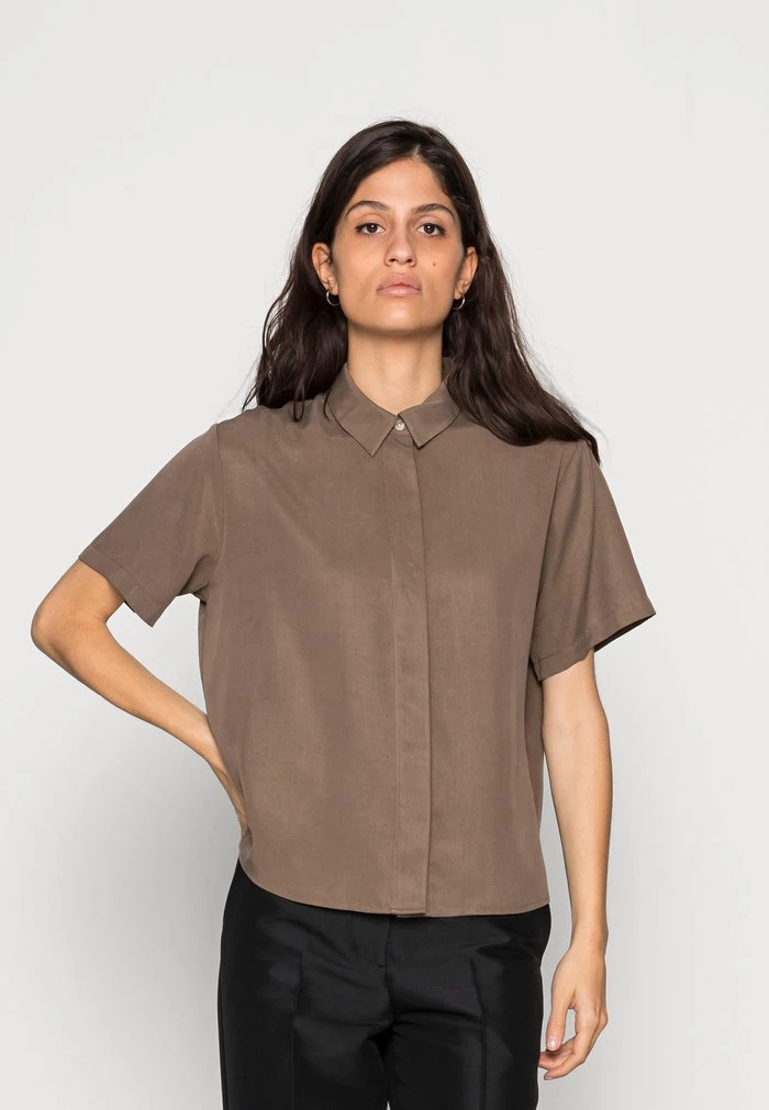 Samsøe Samsøe MINA SHIRT - Button-down Blouse - Chocolate Chip 3 Samsøe Samsøe MINA SHIRT - Button-down Blouse - Chocolate Chip