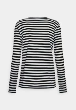 Samsøe Samsøe NOBIL - Long Sleeved Top - Black/white -Samsøe Sales Store 46a957cb1e584f3baeed814be259875e