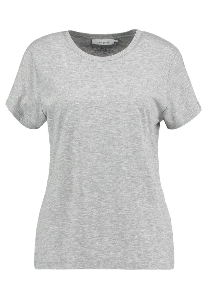 Samsøe Samsøe SOLLY TEE SOLID - Basic T-shirt - Grey Melange 6 Samsøe Samsøe SOLLY TEE SOLID - Basic T-shirt - Grey Melange - Image 4