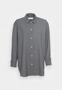 Samsøe Samsøe SALMA - Button-down Blouse - Dark Grey Mel -Samsøe Sales Store 6d12f1c2ca3e4d568ddc92891500d0fc
