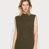 Samsøe Samsøe ETAY LONG VEST - Jumper - Dark Olive -Samsøe Sales Store 79559b062d3742c388edfbafc20871d8
