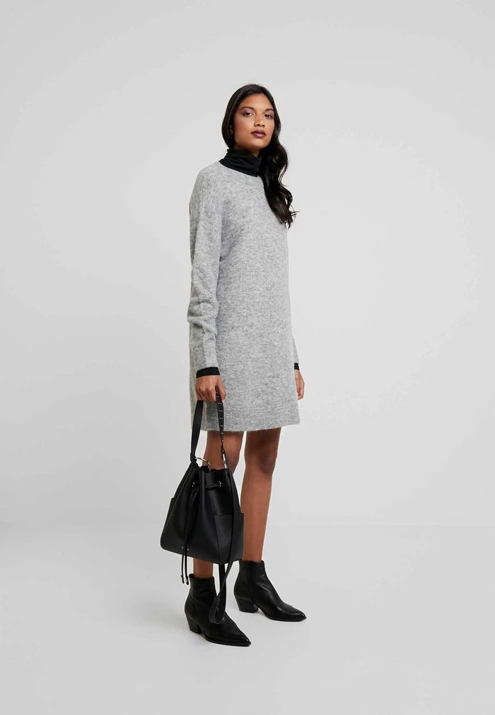 Samsøe Samsøe DRESS - Jumper Dress - Grey 4 Samsøe Samsøe DRESS - Jumper Dress - Grey - Image 2