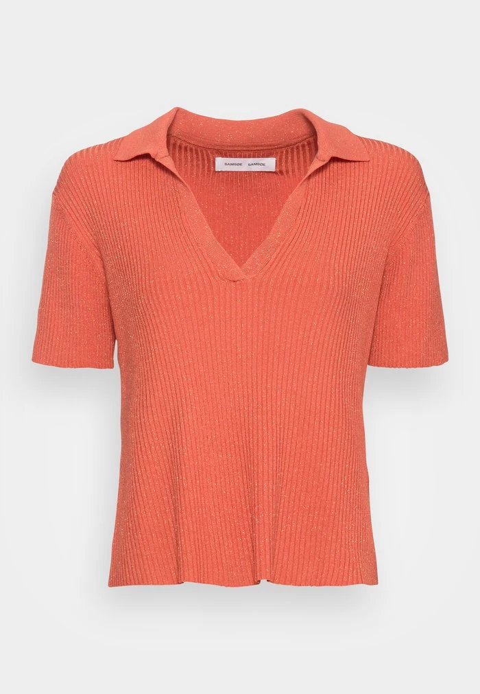 Samsøe Samsøe CAREY V NECK - Jumper - Spicy Orange 6 Samsøe Samsøe CAREY V NECK - Jumper - Spicy Orange - Image 4