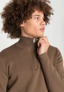 Samsøe Samsøe GUNAN TURTLE NECK ZIP - Jumper - Brown -Samsøe Sales Store 924072dc252c4d5caca51564a1058311