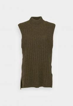 Samsøe Samsøe ETAY LONG VEST - Jumper - Dark Olive -Samsøe Sales Store 97365acdf9904299a43e75bc2daa11b4