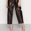 Samsøe Samsøe PALOMA TROUSERS - Leather Trousers - Chocolate Plum -Samsøe Sales Store a97b5afb238d4a98bb62888f3fd36d7f
