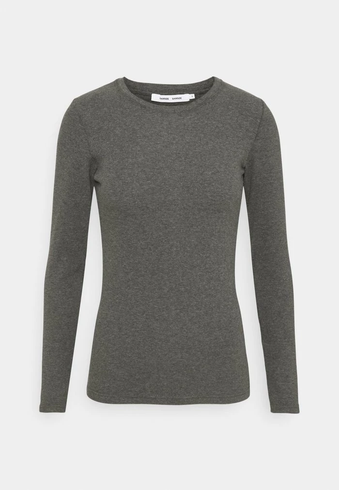 Samsøe Samsøe ALEXA - Long Sleeved Top - Dark Grey 7 Samsøe Samsøe ALEXA - Long Sleeved Top - Dark Grey - Image 5