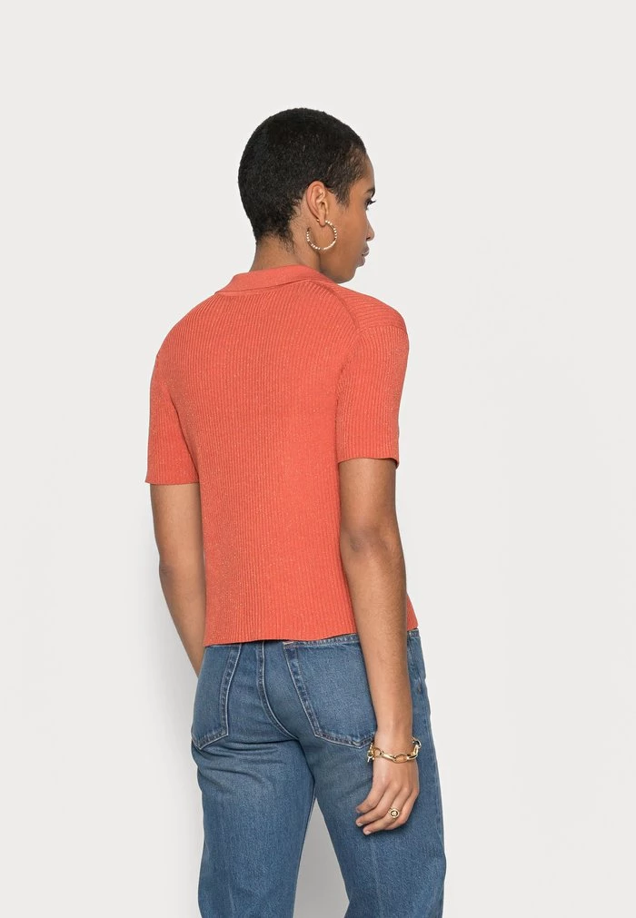 Samsøe Samsøe CAREY V NECK - Jumper - Spicy Orange 5 Samsøe Samsøe CAREY V NECK - Jumper - Spicy Orange - Image 3