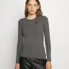 Samsøe Samsøe ALEXA - Long Sleeved Top - Dark Grey -Samsøe Sales Store b4e2d1ae648b4822aaa695d5be25a1d5