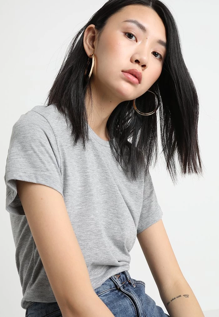 Samsøe Samsøe SOLLY TEE SOLID - Basic T-shirt - Grey Melange 7 Samsøe Samsøe SOLLY TEE SOLID - Basic T-shirt - Grey Melange - Image 5