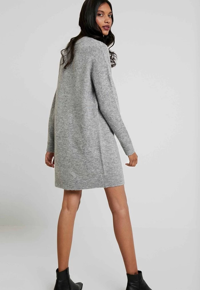 Samsøe Samsøe DRESS - Jumper Dress - Grey 6 Samsøe Samsøe DRESS - Jumper Dress - Grey - Image 4