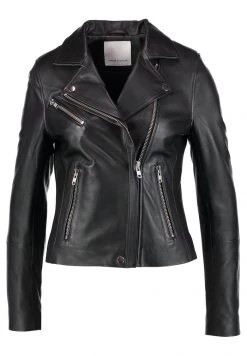 Samsøe Samsøe Leather Jacket - Black -Samsøe Sales Store cfa8008b9ba145d2be4b2b6835b4ad8a