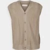 Samsøe Samsøe LEWIS CARDIGAN VEST - Waistcoat - Beige -Samsøe Sales Store dbe9217dd2c7488d96dd17ba38063dd4