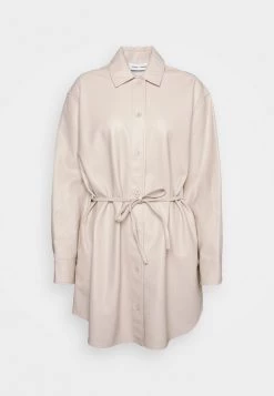 Samsøe Samsøe NOOMI SHIRT - Faux Leather Jacket - Oatmeal