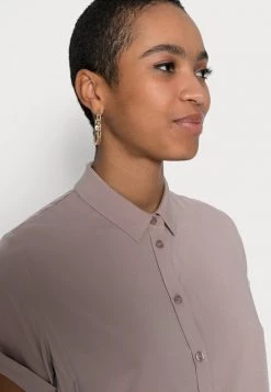 Samsøe Samsøe MAJAN SHIRT - Button-down Blouse - Bark -Samsøe Sales Store f78c7d270dbe463984442cd3c854cf56